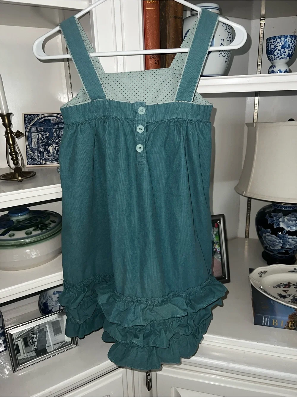 Mini Boden Teal Green Pinafore Dress